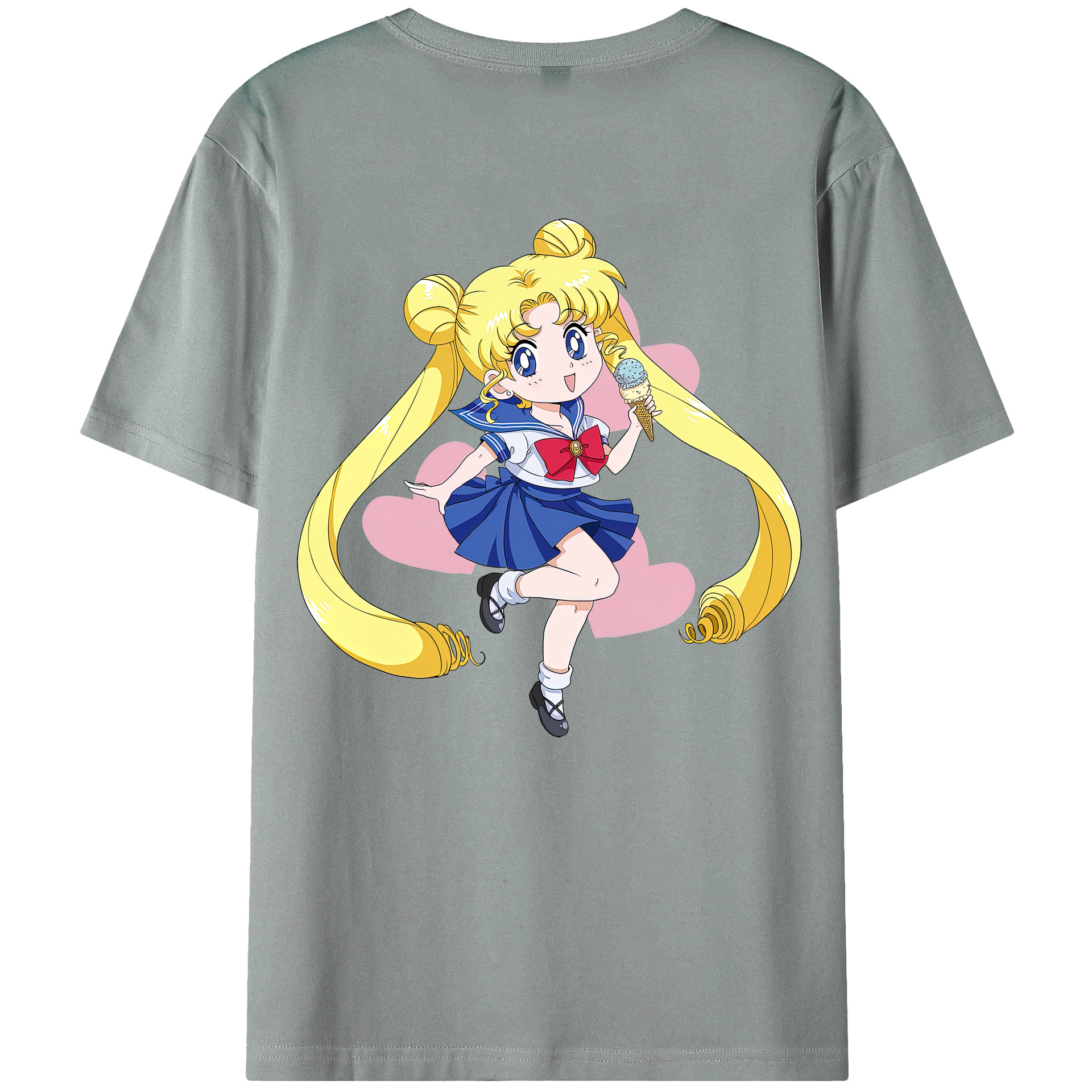 （画像用） 美少女戦士セーラームーン 愛野 美奈子 あいの みなこ Sailor Moon Aino Minako 綿100％ メンズ半袖Tシャツ（バックプリント） 通気性